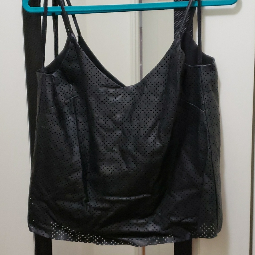 Fauc leather top